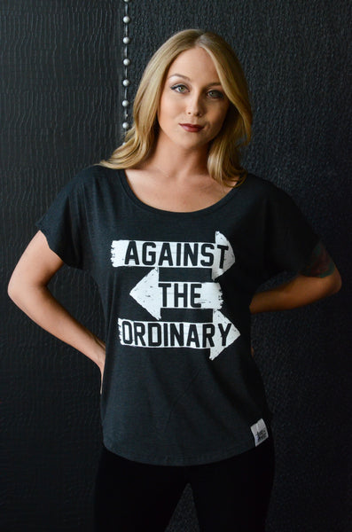 AGAINST THE ORDINARY Women's Short Sleeved Scoop Neck Tee with ARROW Graphic